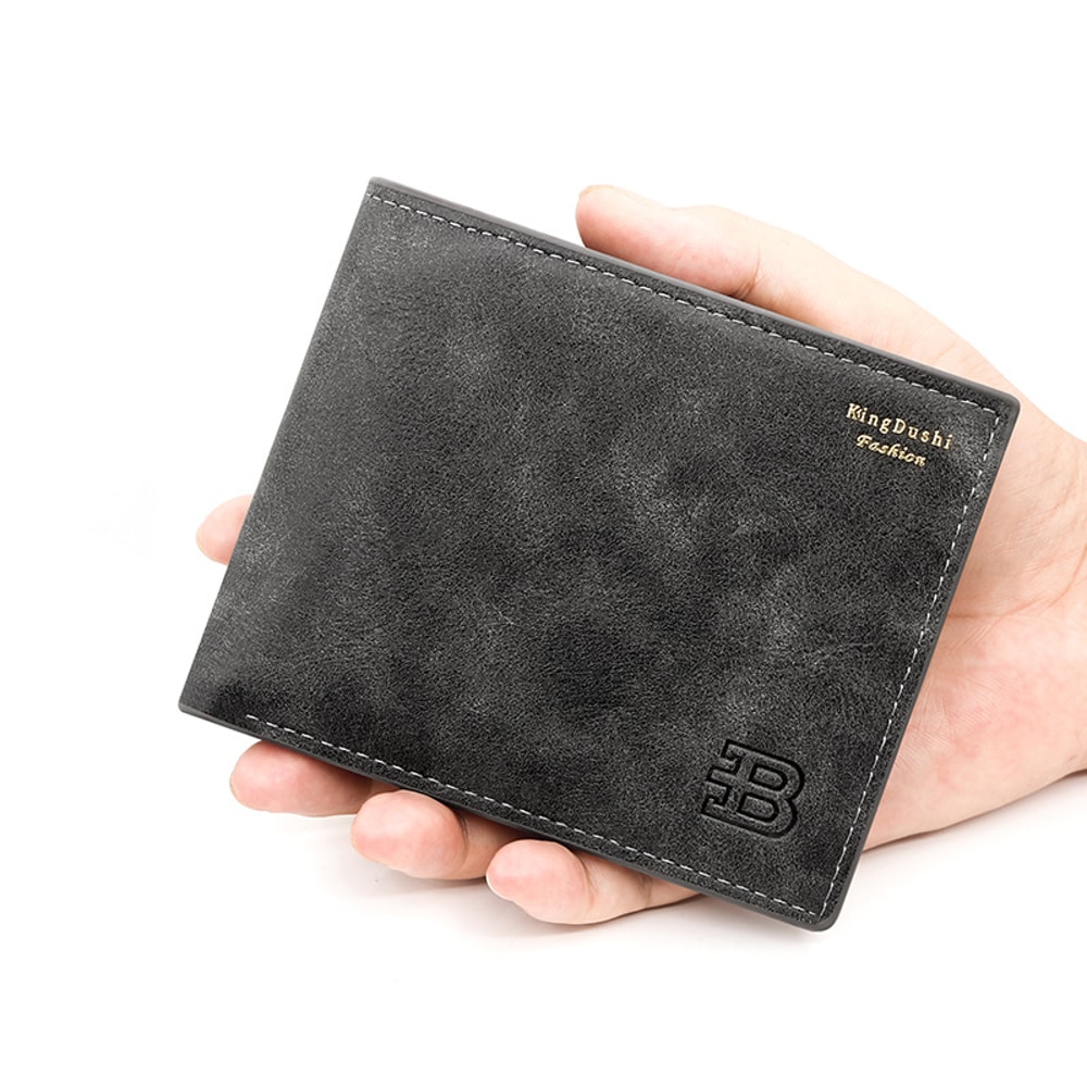 Slim Men's Wallet, Luxury Coin Pocket Zipper, Retro Frosted Card Holder, High Quality Male Purses