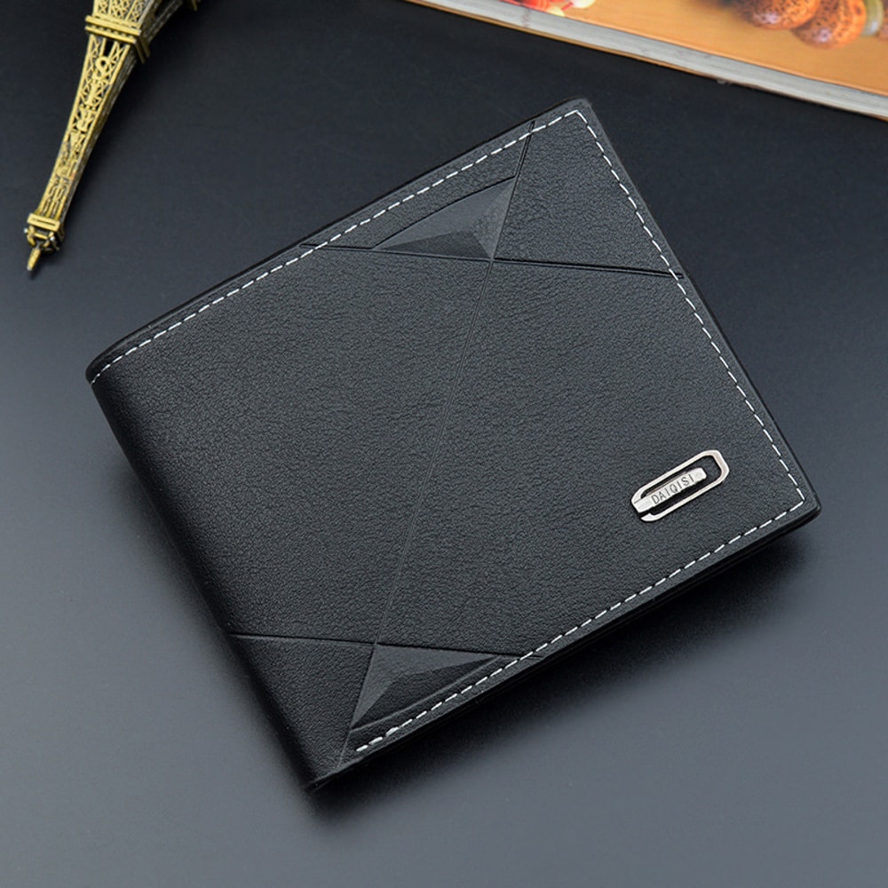 Faux Leather Mens Bifold Wallet Slim Credit ID Card Holder Solid Business Billfold Purse 7