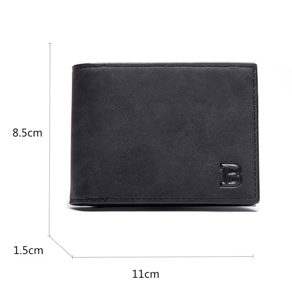 Slim Card Holder Wallet For Men PU Leather Short Wallet Small Zipper Coin Pocket Man Purse 1