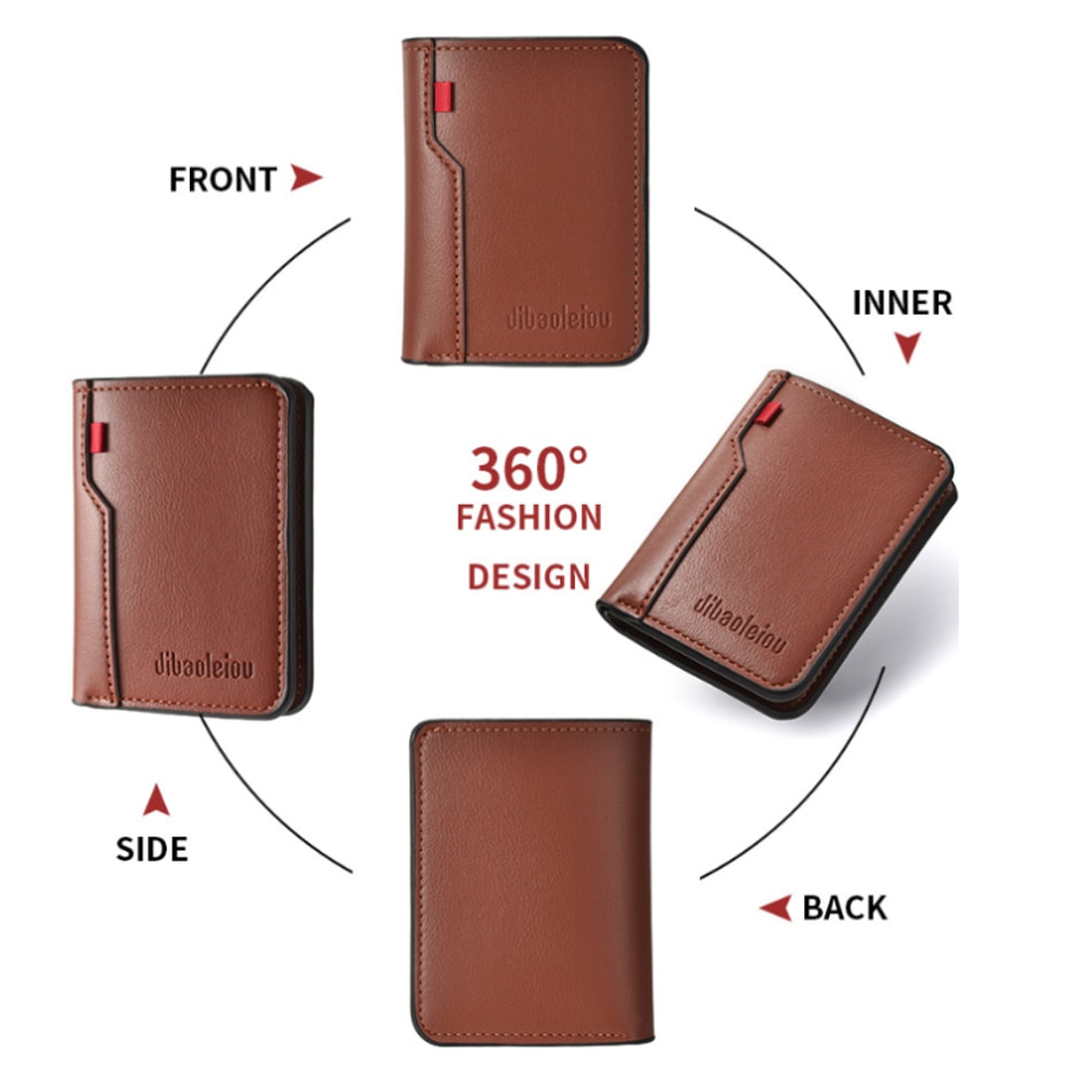 High Quality Short Vertical Mens Wallet Ultrathin PU Leather Card Holder 2
