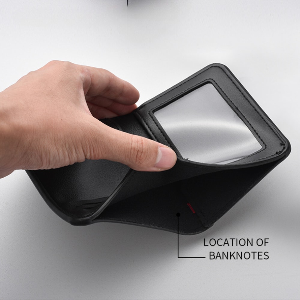 High Quality Short Vertical Mens Wallet Ultrathin PU Leather Card Holder 3