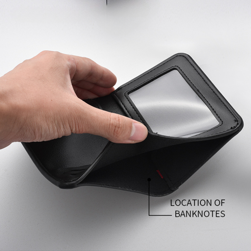 High Quality Short Vertical Mens Wallet Ultrathin PU Leather Card Holder 3