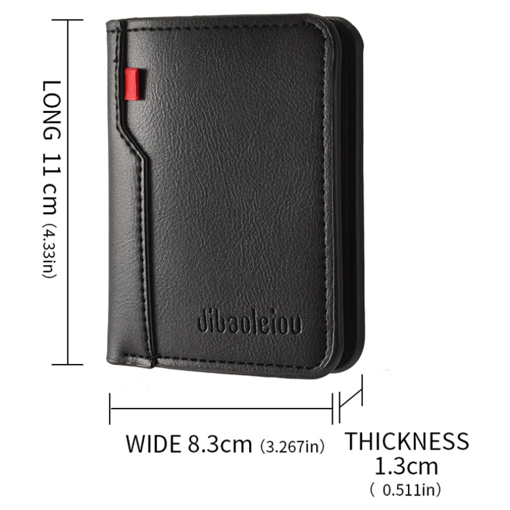 High Quality Short Vertical Mens Wallet Ultrathin PU Leather Card Holder 5