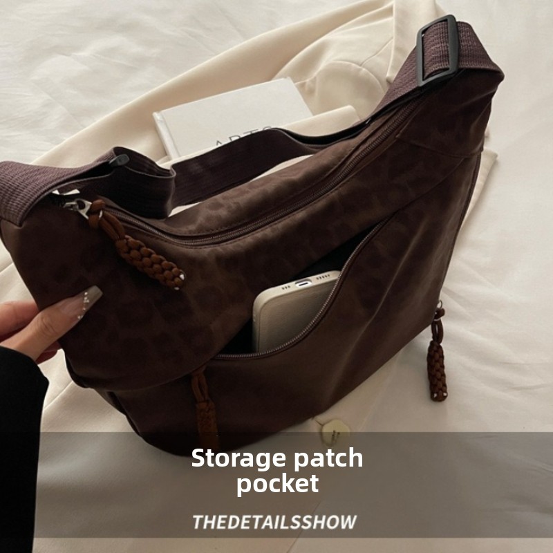 Leopard Print Crossbody Bag for Women, Large Capacity Hobo Shoulder Bag for Casual Outfit