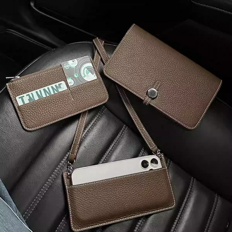 Convenient Multifunctional Passport Card Bag, New PU Crossbody Mobile Phone Bag, Three in One and One Handheld Bank Card