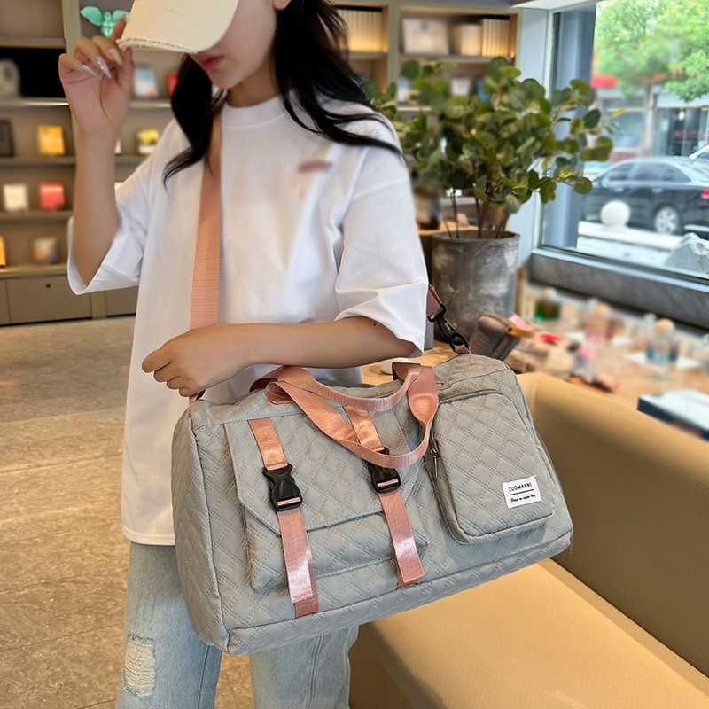 Portable Sports Gym Bag For Overnight Trips Durable Nylon Travel Duffle Bag 5