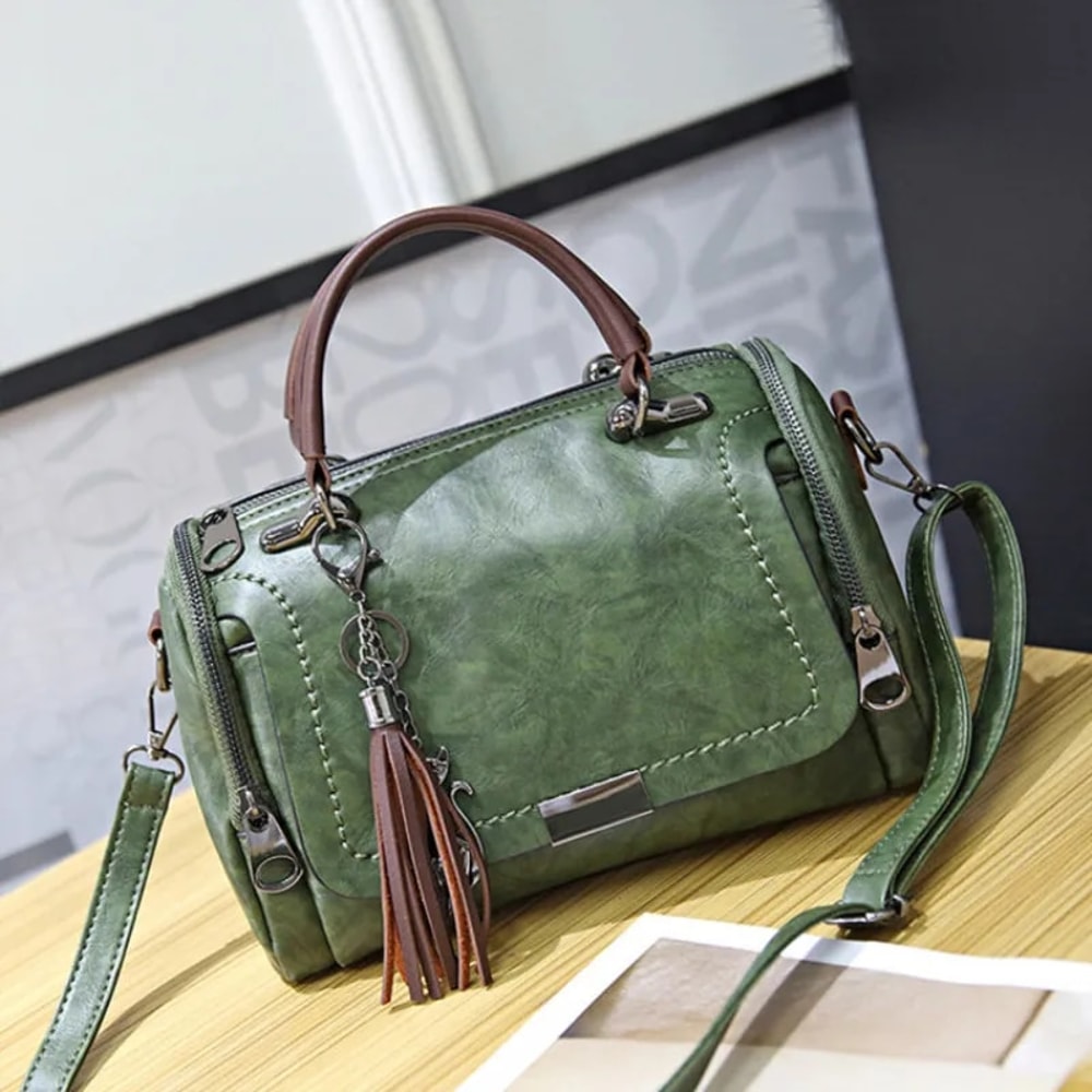 Fashion Zipper Crossbody Bag Tassel Decor Womens Large Capacity Shoulder Bag With Removable Strap B 6