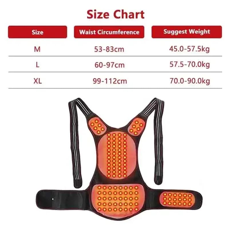 Magnetic Self-heating Massage Warm Back Support Vest, Shoulder Spine Posture Correction, Magnetic Heating Vest Home Use