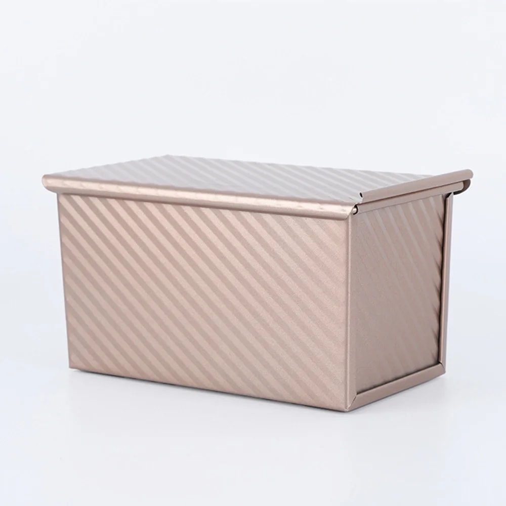 Non-Stick Loaf Pan With Lid, Carbon Steel Corrugated Bread Mold, Toast Box With Cover for Baking Bread