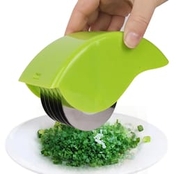 herb roller mincer with 6 stainless steel blades, vegetable chopper cutter for scallion
