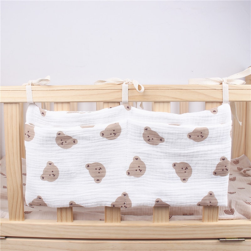 Toddler Bed Headboard Organizer Baby Diaper Bag Multifunctional Crib Storage Bag for Newborns