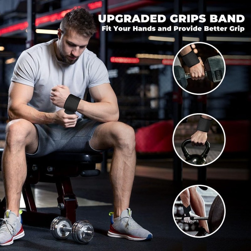 Adjustable Nonslip Weightlifting Wrist Straps Gym Fitness Lifting Strap Wrist Support For Strength 0