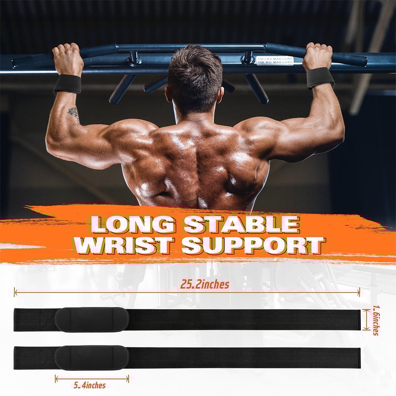Adjustable Nonslip Weightlifting Wrist Straps Gym Fitness Lifting Strap Wrist Support For Strength 2