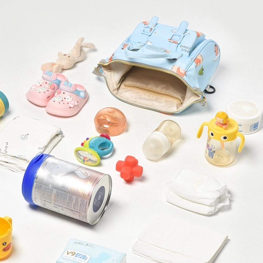 Wearresistant Mommy Shoulder Bag Cartoon Print Travel Backpack Durable Multifunctional Maternity Ba 3