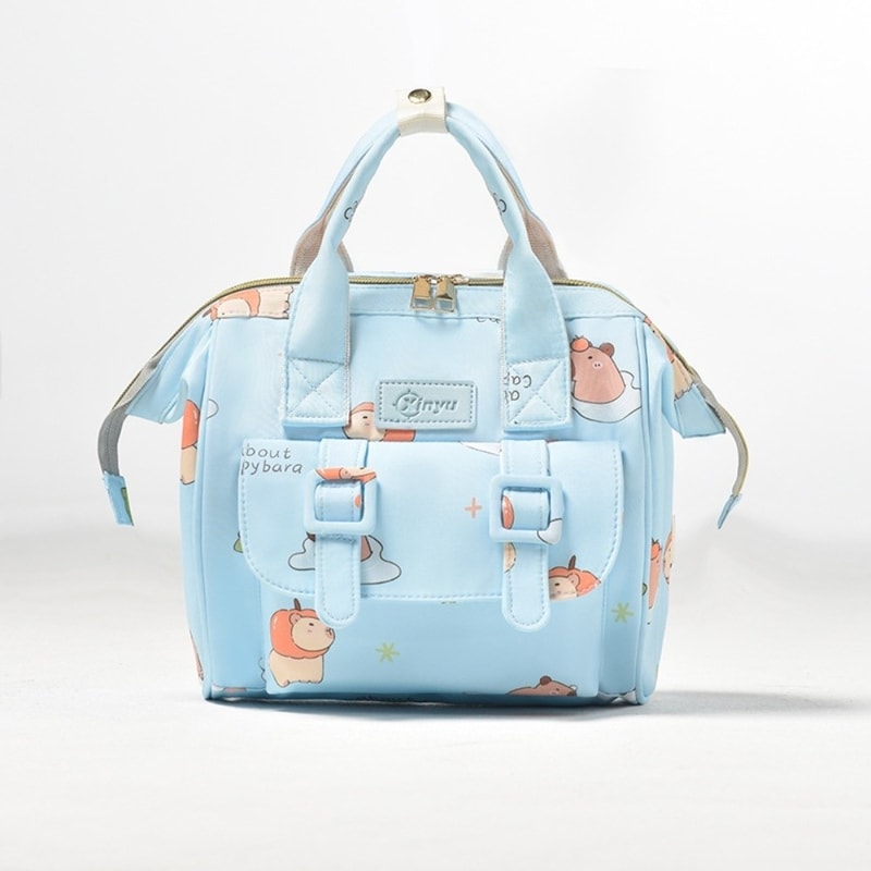 Wearresistant Mommy Shoulder Bag Cartoon Print Travel Backpack Durable Multifunctional Maternity Ba 6