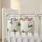 White Printed Baby Crib Hanging Bag Horizontal Double Pockets Soft Fabric With Nonslip Strap For Di 2