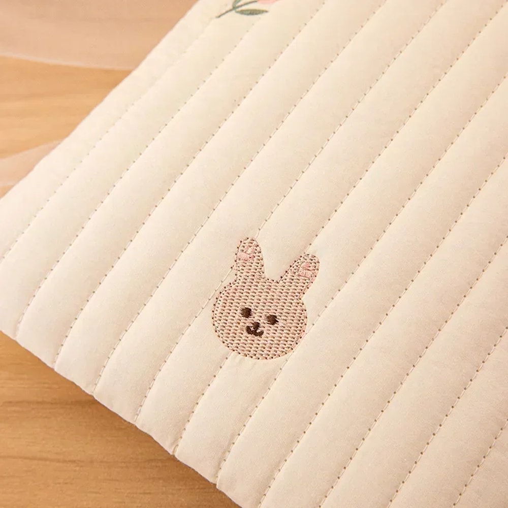 Cute Bear Embroidery Mommy Bag, Cotton Baby Diaper Bag Nappy Pouch, Travel Stroller Storage Bags