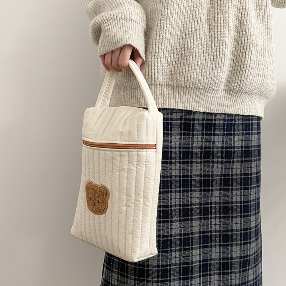 Zipper Women Handbags Maternity Bag Cartoon Cotton Bear Mommy Diaper Bag 4