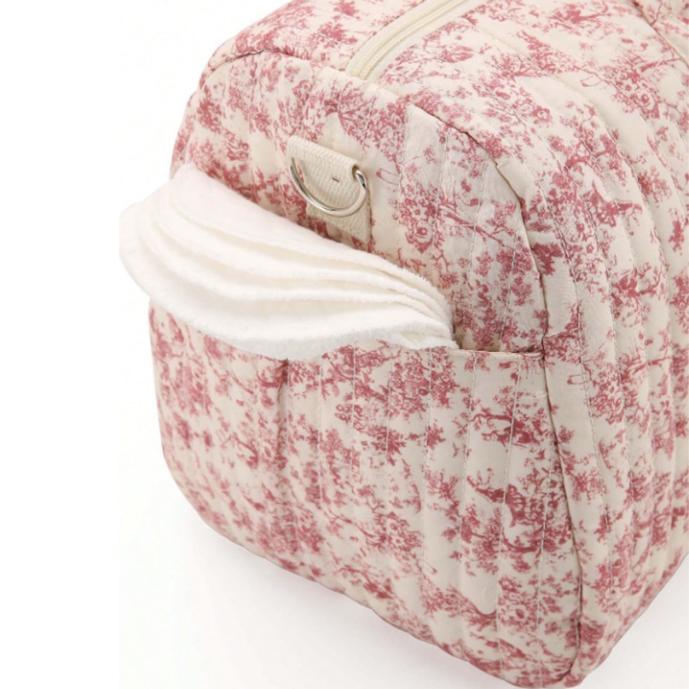 Baby Diaper Bag Floral Print Multifunctional Crossbody Travel Tote Bag For Women Large Capacity Mom 3