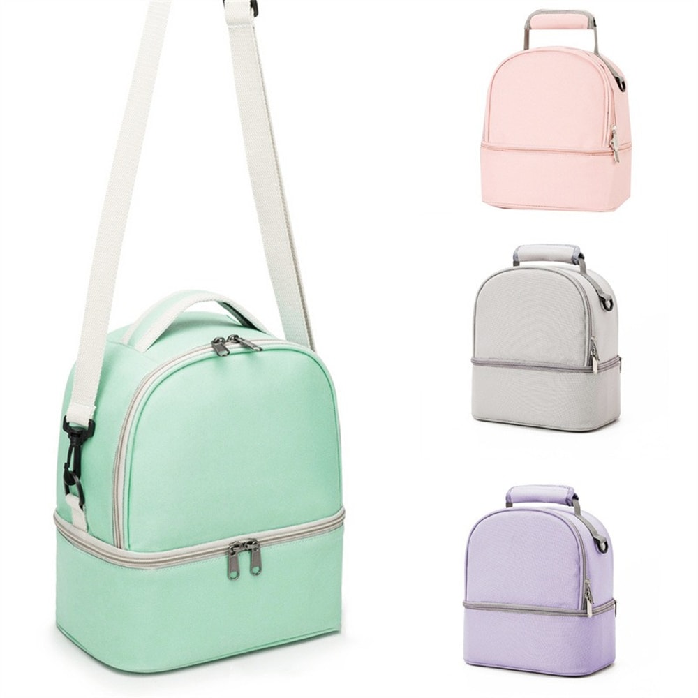 Large Capacity Mommy Bag Solid Color Fashion Insulation Double Layer Pack Travel Picnic Portable Fo 3