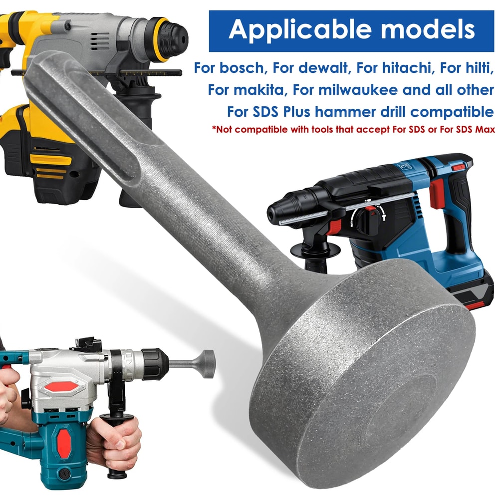 T Post Ground Rod Driver Tool, Heavy Duty SDS Plus Metal Forged Steel Drill Bit for Rotary Hammer Drill