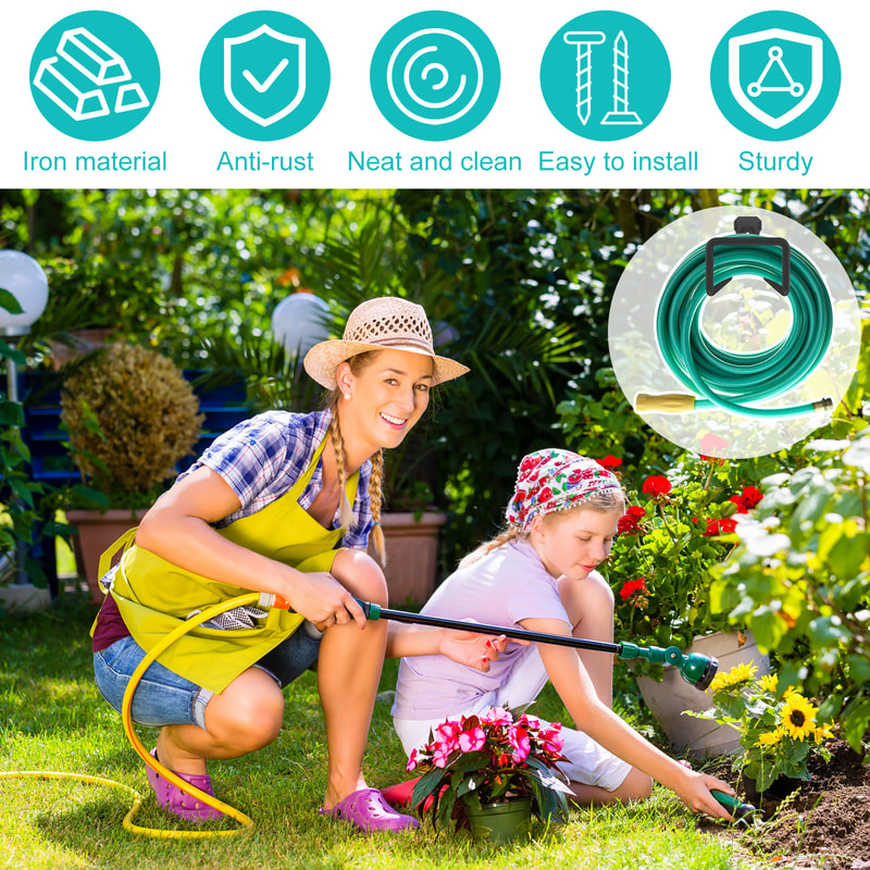 Sturdy Storage Bracket Pipe Reel Rack, Metal Hose Holder Wall Mounted, Garden Water Hose Holder