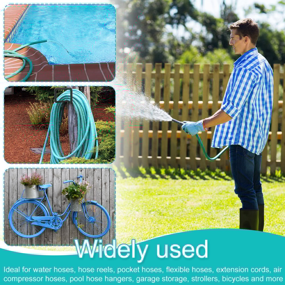 Sturdy Storage Bracket Pipe Reel Rack, Metal Hose Holder Wall Mounted, Garden Water Hose Holder