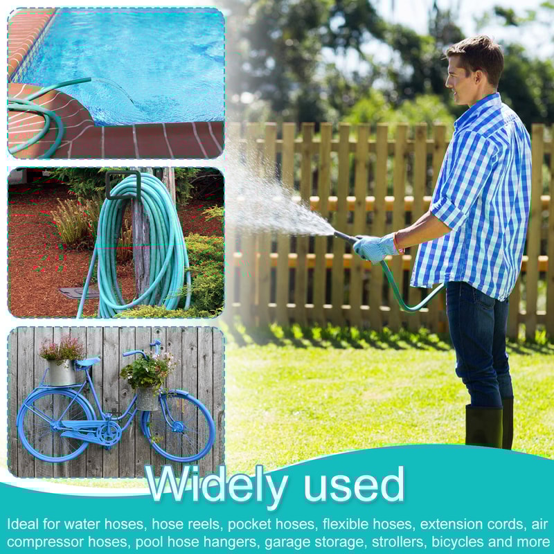 Sturdy Storage Bracket Pipe Reel Rack, Metal Hose Holder Wall Mounted, Garden Water Hose Holder