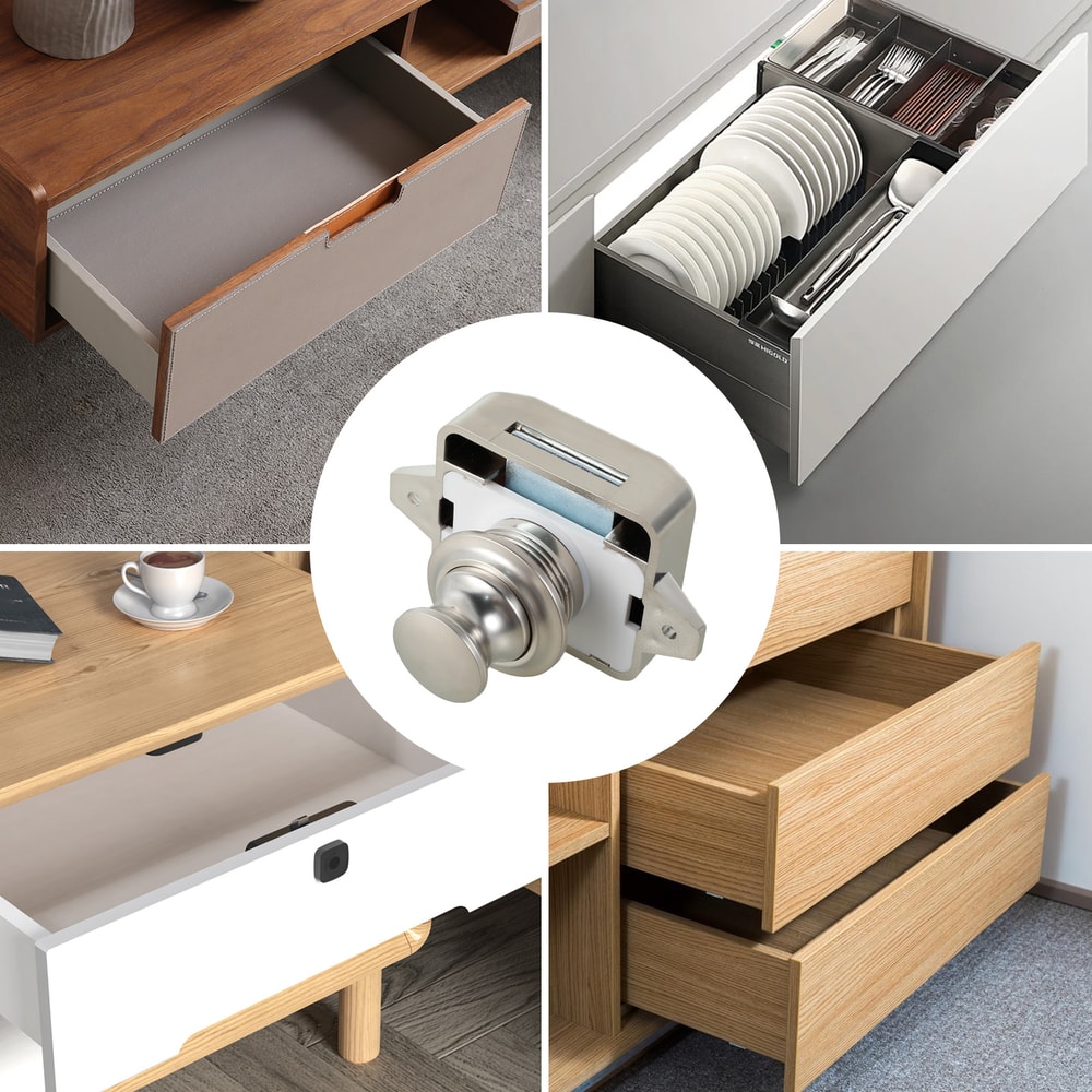 Elegant Push Button Latch Door Catch For Cabinet Keyless Cupboard Locks For RV Drawer 2