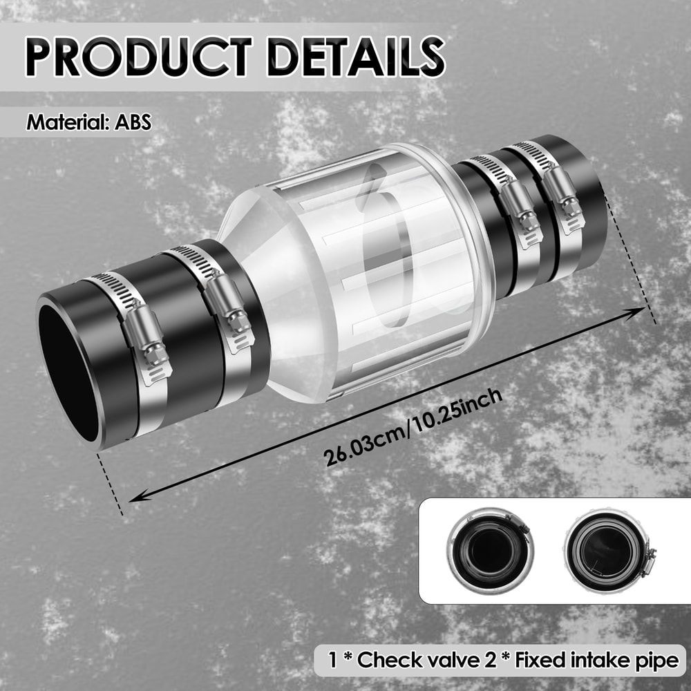 Sump Pump Check Valve, Silent Check Valve, Spring Loaded Flapper, Replacement Sewage Pump Valve for Kitchen Bath