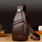 Stylish Men Vintage PU Leather Sling Bag, Large Capacity Crossbody Chest Bag with Secure Buckle Closure, Multi-Pockets