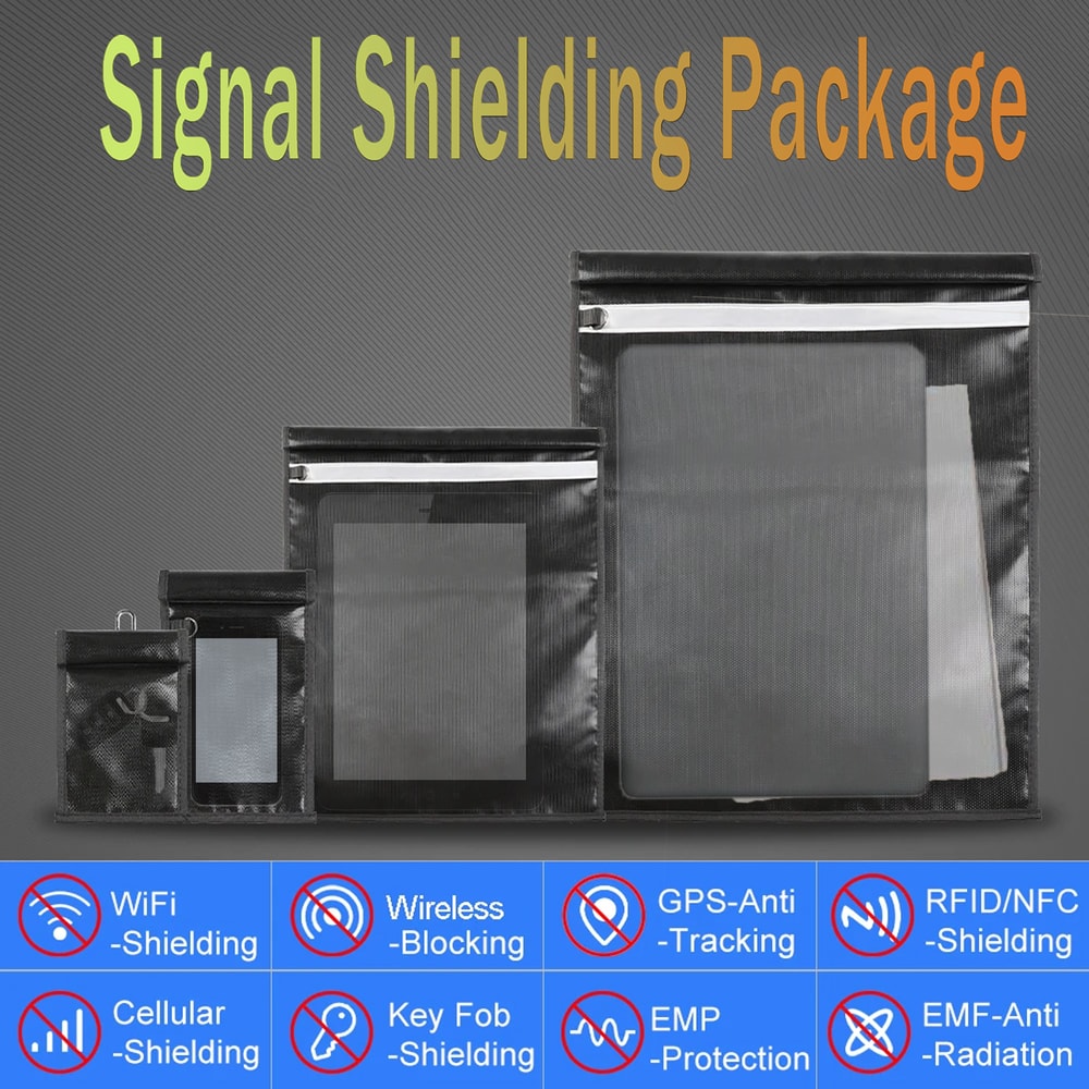 RFID Faraday Bag AntiTracking Signal Blocker For Phone And Keys Reflective Pouch 4