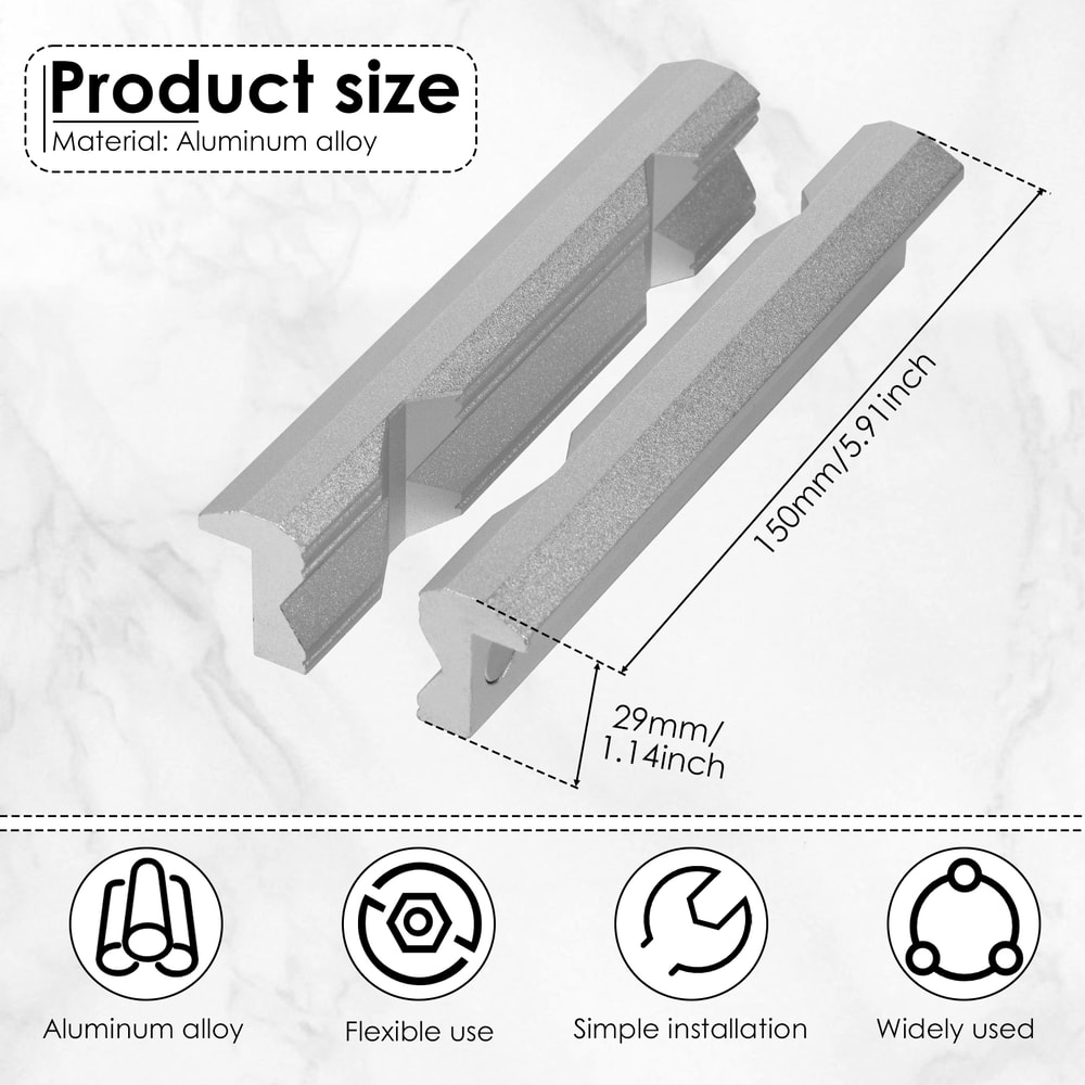 Magnetic Vice Jaws For Plumbing V Type Vise Jaws Aluminum Alloy Fixture MultiPurpose Protectors 6