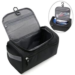 waterproof portable makeup bag, unisex capacity organizer, hanging case for shaving and makeup storage