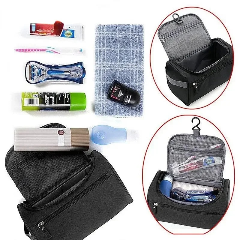 Waterproof Portable Makeup Bag Unisex Capacity Organizer Hanging Case For Shaving And Makeup Storag 3