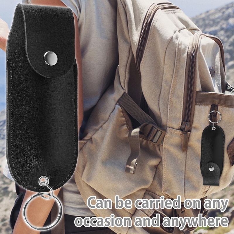 Portable Pepper Spray Holster Leather Holder Keychain For Self Defense Climbing 1
