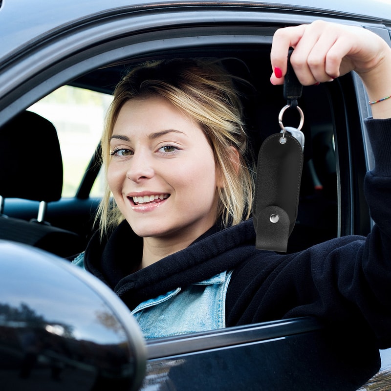 Portable Pepper Spray Holster Leather Holder Keychain For Self Defense Climbing 2