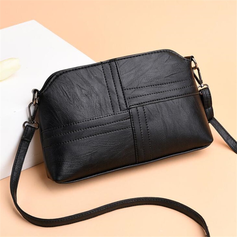 Luxury Design Shoulder Bag For Women Vintage PU Leather Ladies Messenger Bags Small Splicing Handba 1