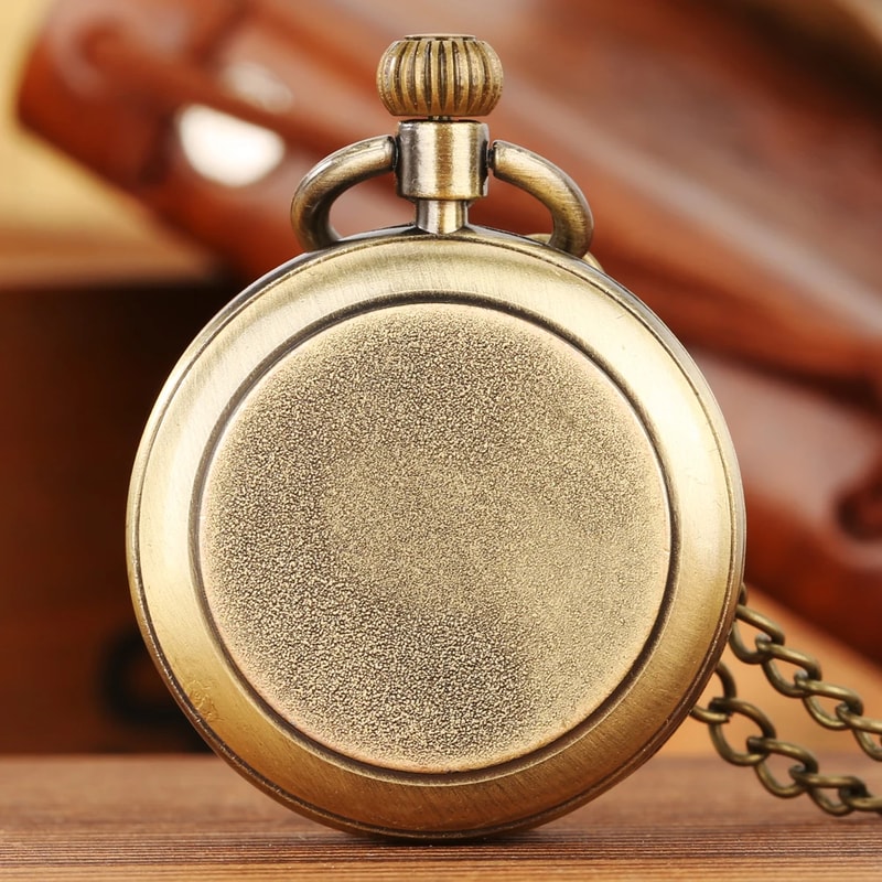 Vintage Fashion Quartz Pocket Watch with Roman Numerals, Steampunk Antique Chain Necklace Pendant for Men Gifts