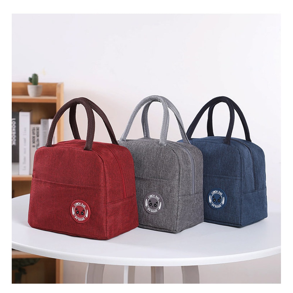 Portable Student Lunch Box Bag New Japanese Solid Color Cation FreshKeeping Bento Thermal Insulatio 0