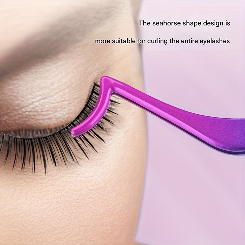 Beauty Tool for Beginners, Stainless Steel False Eyelash Tweezers, Seahorse Clip Eyelash Curler
