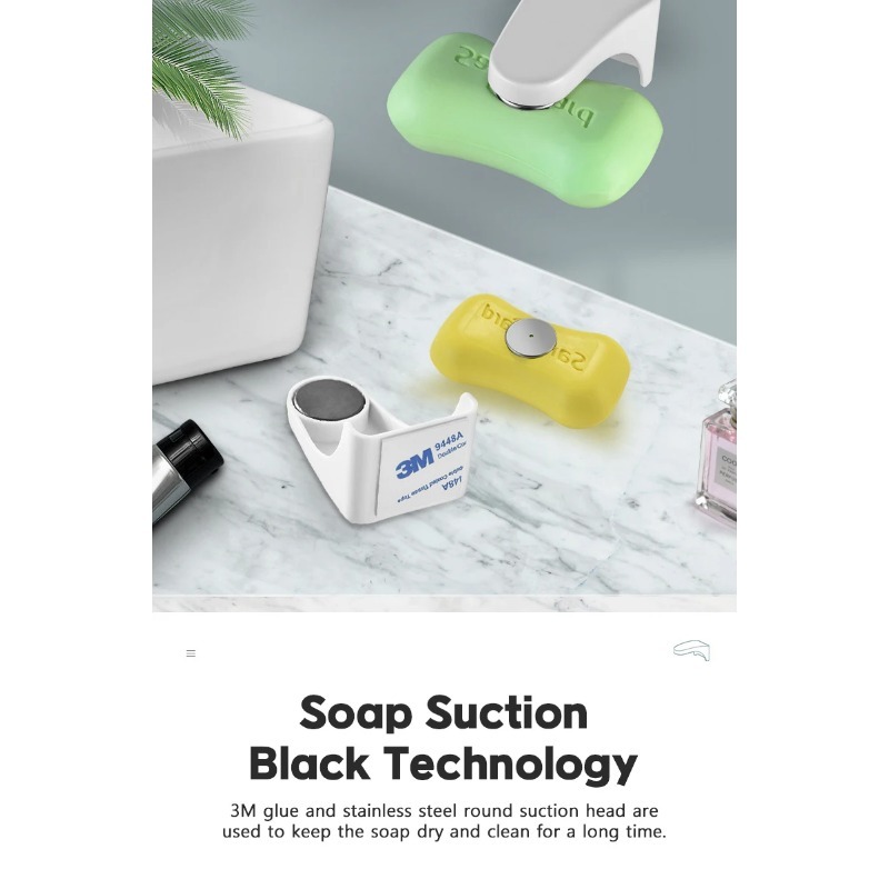 Drain Soap Holder Magnetic PunchFree Soap Box For Toilets 3