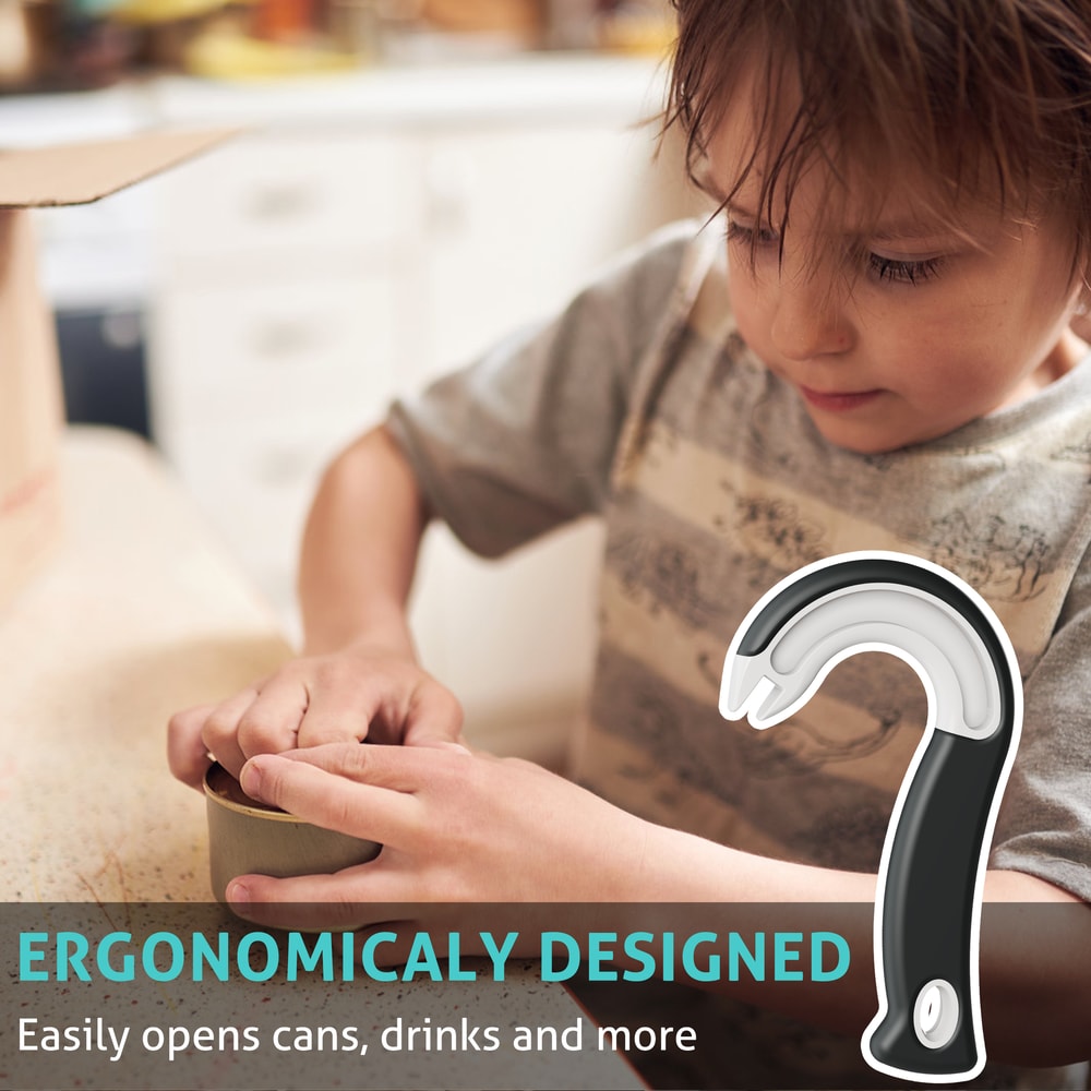 Durable Plastic Easy-Grip Hook Can Opener, Perfect Christmas Party Accessory