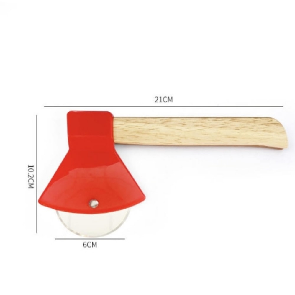 Restaurant Pizza Cutter Tool Stainless Steel Axe Pizza Cutter With Bamboo Handle Sharp Rotating Bla 5