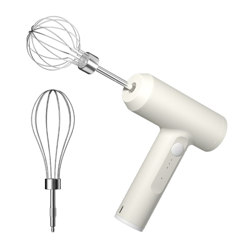 Portable Wireless Electric Food Mixer, 3 Speeds Egg Beater for Cake & Dough