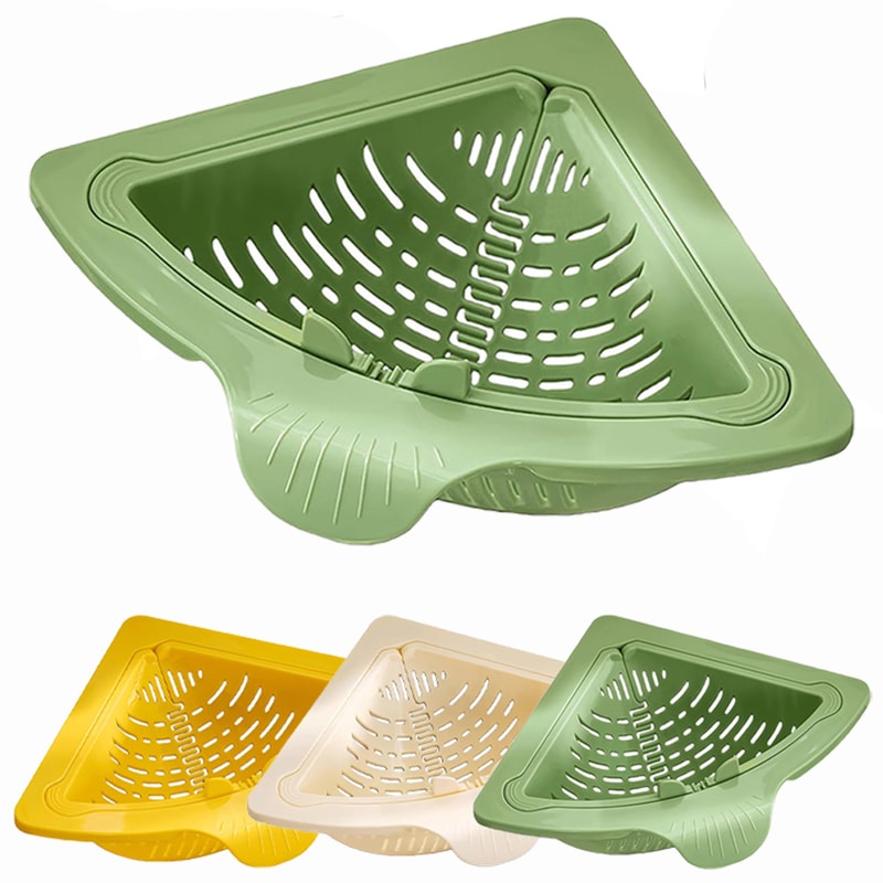 Magnetic Sink Drain Basket, Triangle Food Waste Collector, Vegetable and Fruit Drainage Basket, Kitchen Organizer
