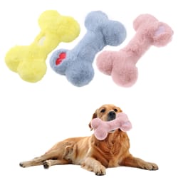 grinding teeth cute love bone plush dog toys, interactive pet supplies