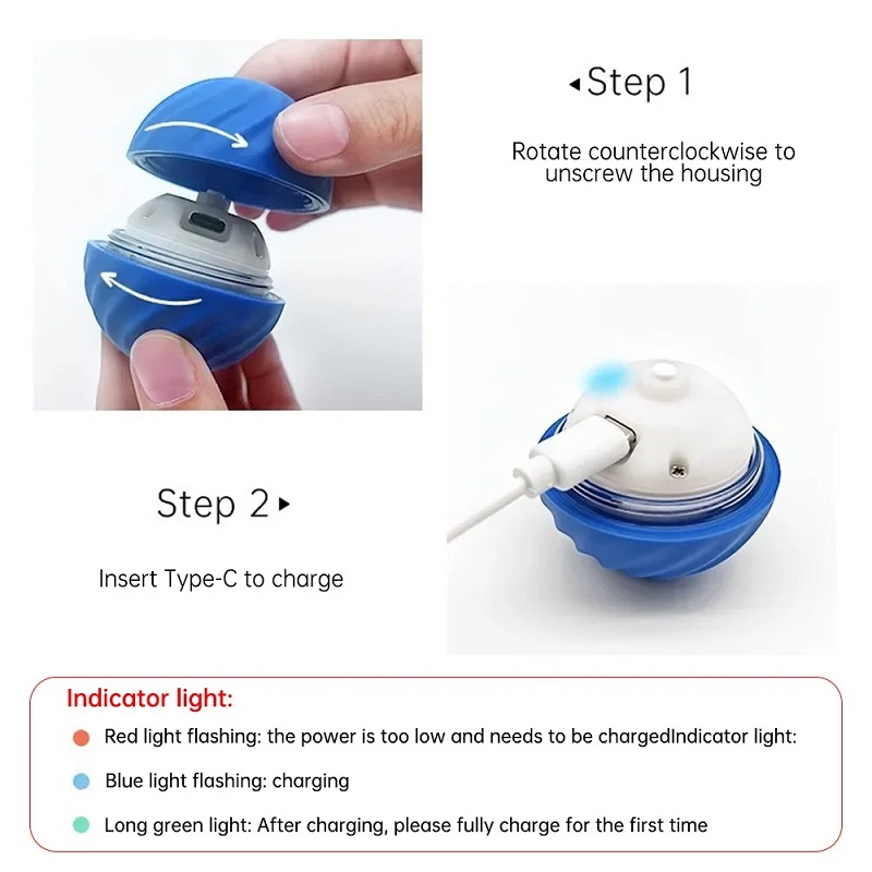 Interactive Dog Toy Ball, Smart Moving Bouncing Ball, USB Chew Toy for Puppies