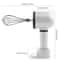 Wireless Portable Hand Whisk, 3-Speed USB Rechargeable Electric Hand Blender, 2 Whisks for Milk, Cream, and Baking
