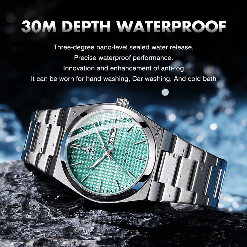 Luxury Men Clock Fashion Waterproof Chronograph Date Watch Original Luminous Leather Quartz Watch F 2